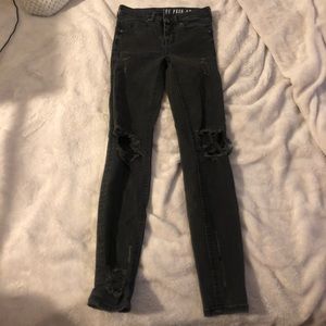 cotton on black ripped the push up jean